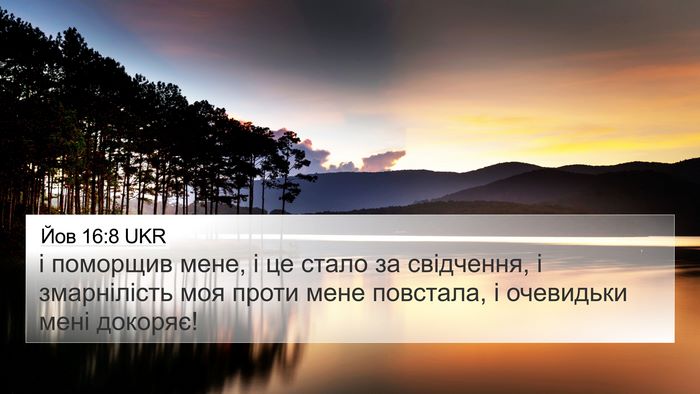 Йов 16:8 UKR 4K Wallpaper - і поморщив мене, і це стало - 4K Wallpaper Bible Verse