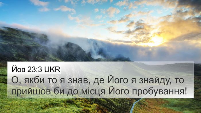 Йов 23:3 UKR Bible Verse Image