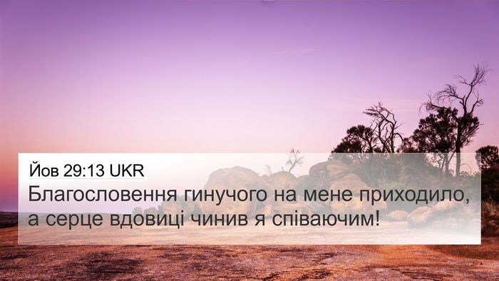 Йов 29:13 UKR Bible Verse Image
