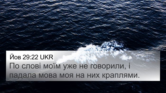 Йов 29:22 UKR Bible Verse Image