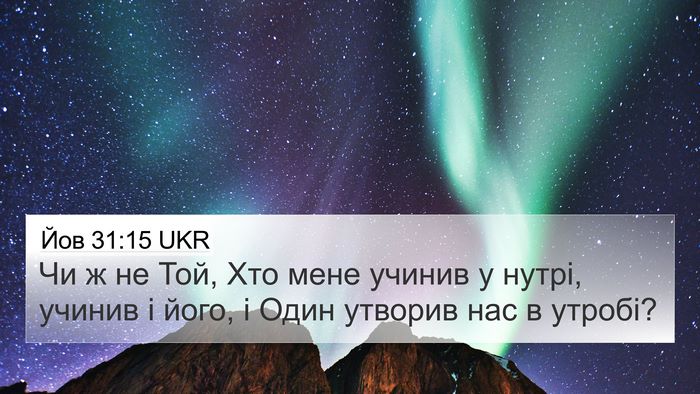 Йов 31:15 UKR 4K Wallpaper - Чи ж не Той, Хто мене учинив - 4K Wallpaper Bible Verse