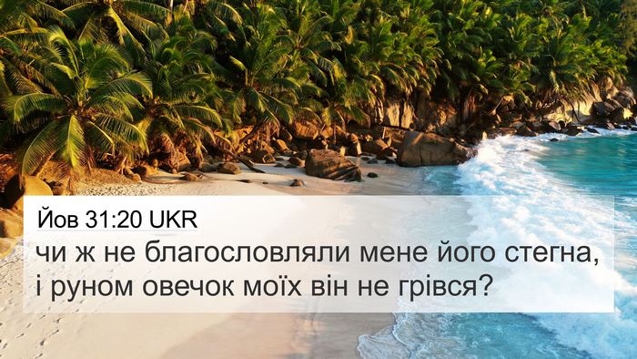 Йов 31:20 UKR Bible Verse Image