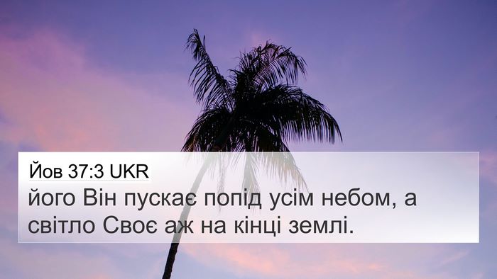 Йов 37:3 UKR Bible Verse Image