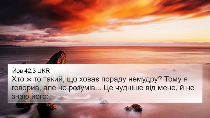 Йов 42:3 UKR Bible Verse Image