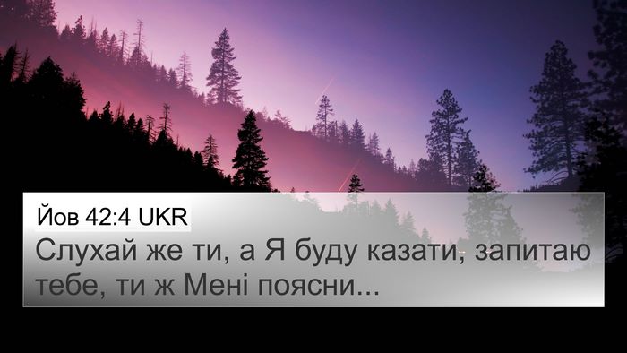 Йов 42:4 UKR Bible Verse Image
