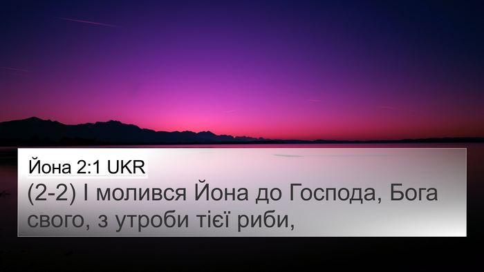 Йона 2:1 UKR Bible Verse Image