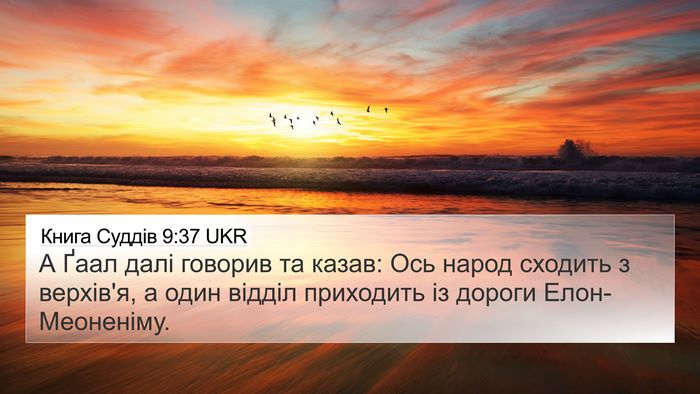 Книга Суддів 9:37 UKR Bible Verse Image