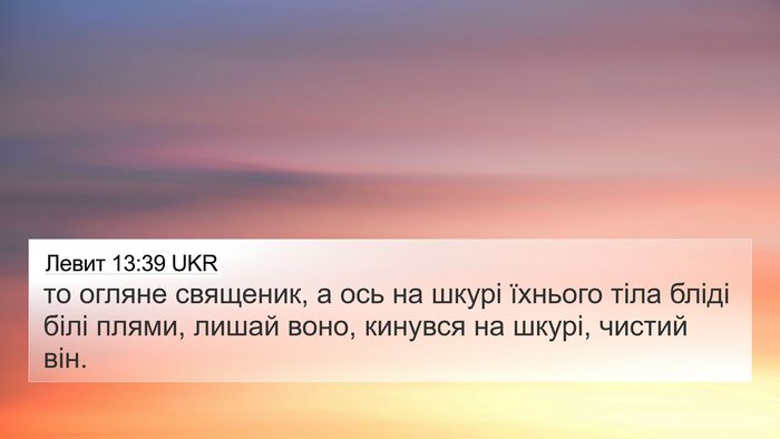Левит 13:39 UKR 4K Wallpaper - то огляне священик, а ось - 4K Wallpaper Bible Verse