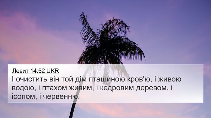 Левит 14:52 UKR 4K Wallpaper - І очистить він той дім - 4K Wallpaper Bible Verse