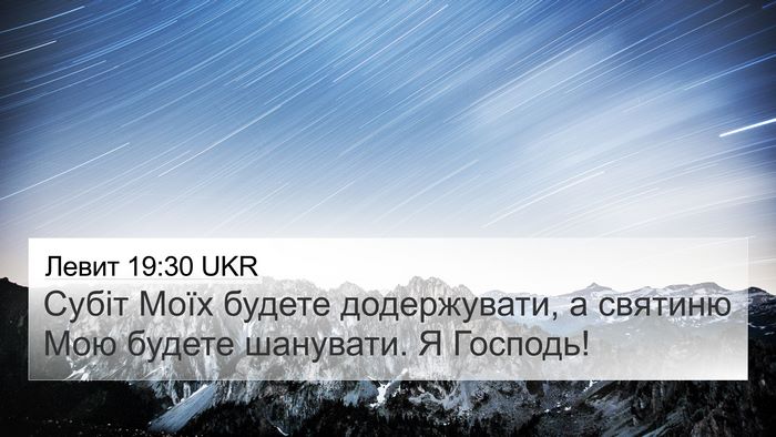 Левит 19:30 UKR Bible Verse Image