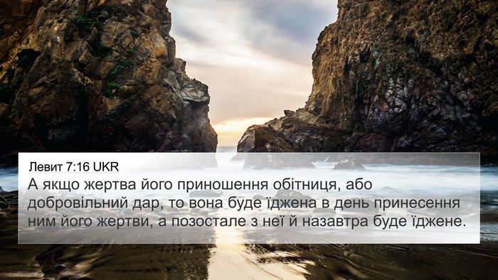 Левит 7:16 UKR Bible Verse Image