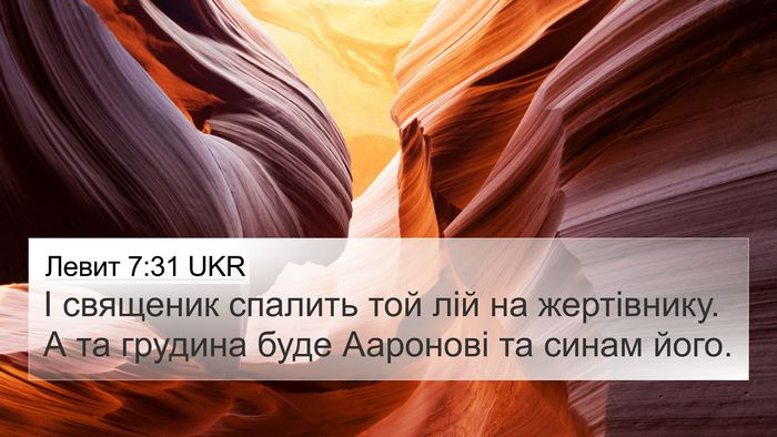 Левит 7:31 UKR 4K Wallpaper - І священик спалить той лій - 4K Wallpaper Bible Verse