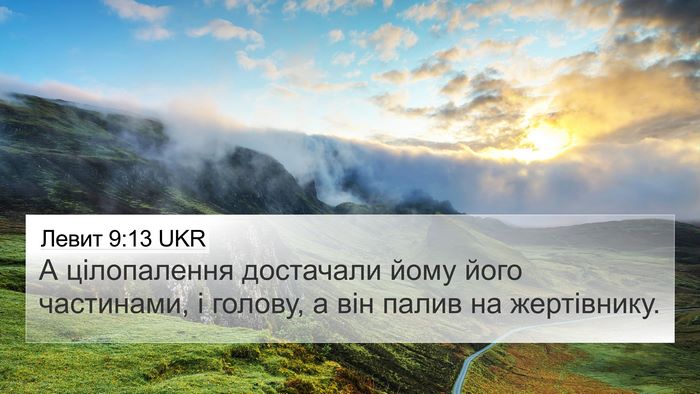 Левит 9:13 UKR 4K Wallpaper - А цілопалення достачали - 4K Wallpaper Bible Verse