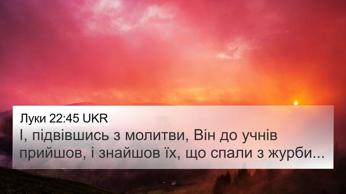 Луки 22:45 UKR Bible Verse Image