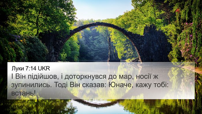Луки 7:14 UKR Bible Verse Image