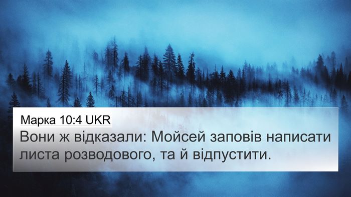 Марка 10:4 UKR Bible Verse Image