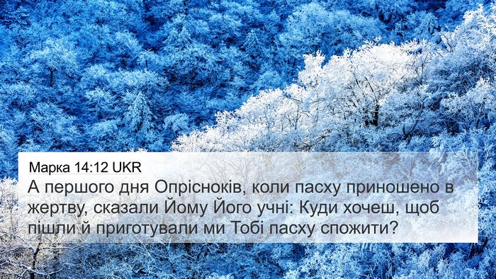 Марка 14:12 UKR Bible Verse Image