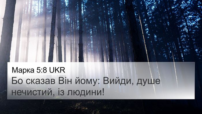 Марка 5:8 UKR Bible Verse Image