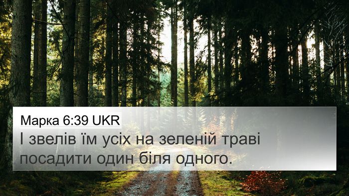 Марка 6:39 UKR Bible Verse Image