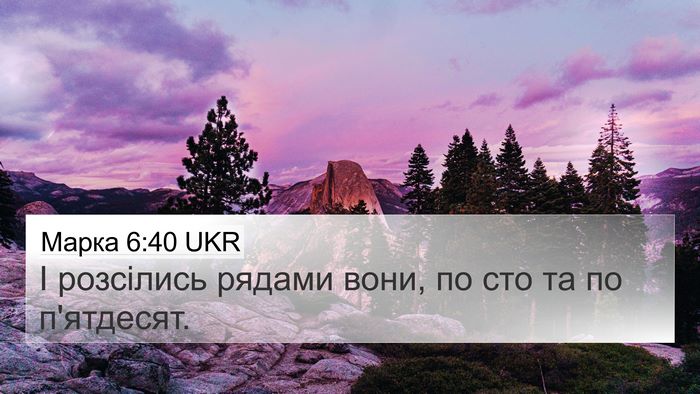 Марка 6:40 UKR 4K Wallpaper - І розсілись рядами вони, по - 4K Wallpaper Bible Verse