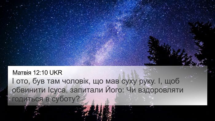 Матвія 12:10 UKR Bible Verse Image
