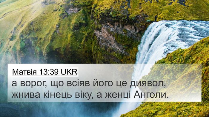 Матвія 13:39 UKR Bible Verse Image