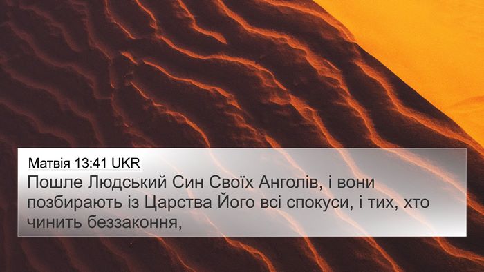 Матвія 13:41 UKR Bible Verse Image