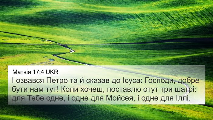 Матвія 17:4 UKR 4K Wallpaper - І озвався Петро та й сказав - 4K Wallpaper Bible Verse