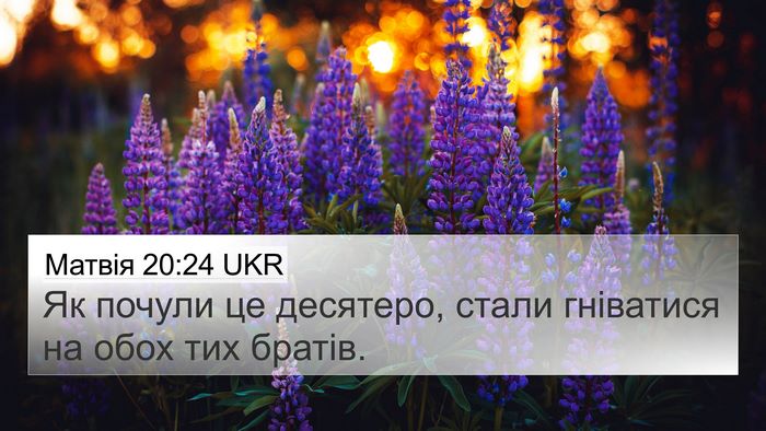 Матвія 20:24 UKR 4K Wallpaper - Як почули це десятеро, - 4K Wallpaper Bible Verse