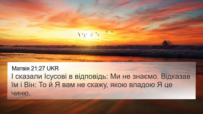 Матвія 21:27 UKR Bible Verse Image