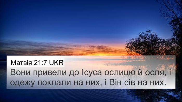 Матвія 21:7 UKR Bible Verse Image