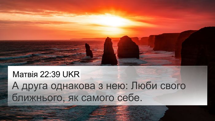 Матвія 22:39 UKR Bible Verse Image