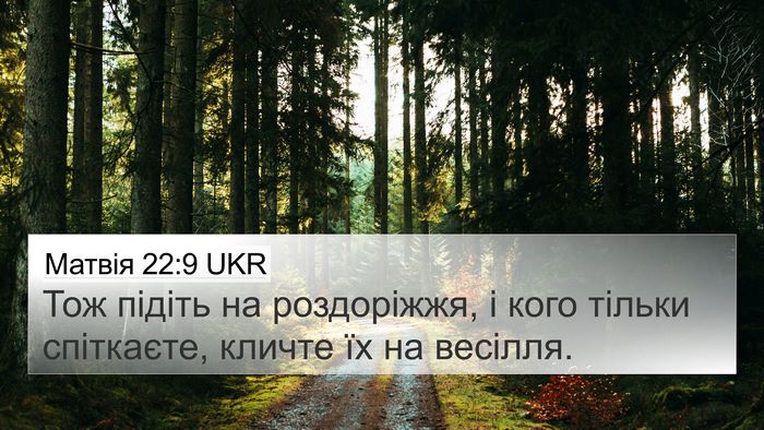 Матвія 22:9 UKR Bible Verse Image