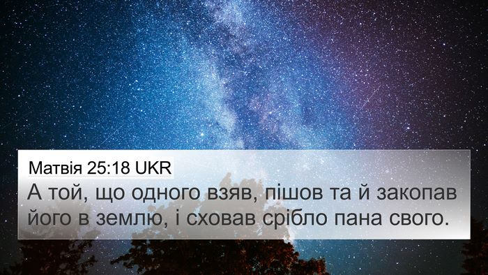 Матвія 25:18 UKR Bible Verse Image