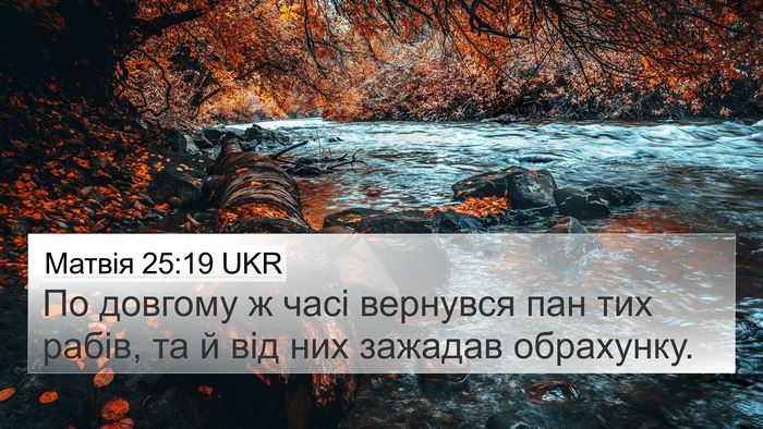 Матвія 25:19 UKR Bible Verse Image