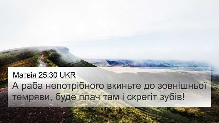 Матвія 25:30 UKR Bible Verse Image