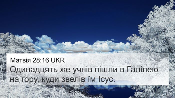 Матвія 28:16 UKR Bible Verse Image