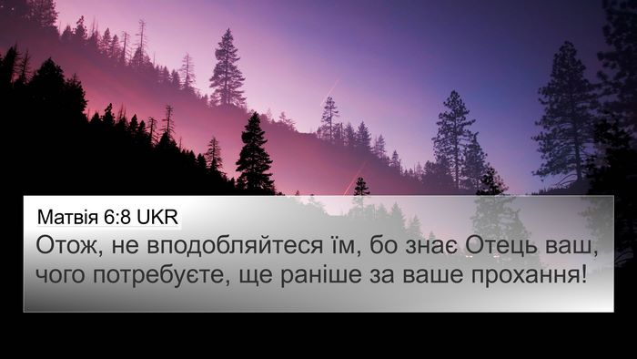 Матвія 6:8 UKR Bible Verse Image