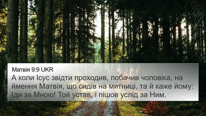 Матвія 9:9 UKR Bible Verse Image