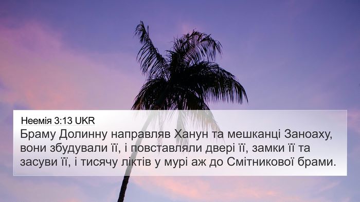 Неемія 3:13 UKR Bible Verse Image
