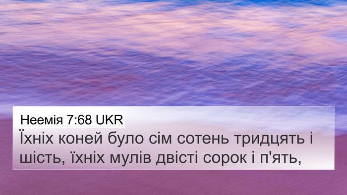 Неемія 7:68 UKR 4K Wallpaper - Їхніх коней було сім - 4K Wallpaper Bible Verse