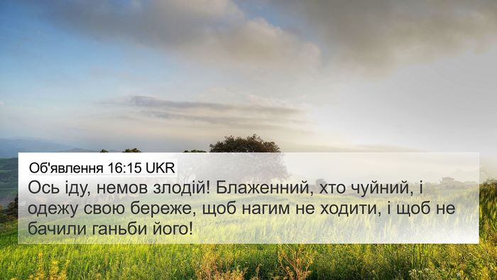 Об'явлення 16:15 UKR Bible Verse Image