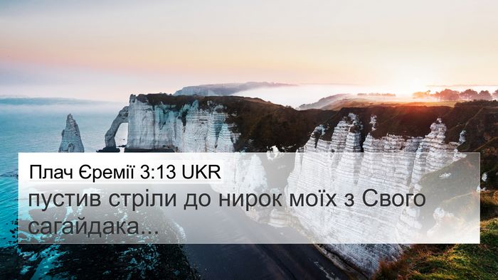 Плач Єремії 3:13 UKR Bible Verse Image
