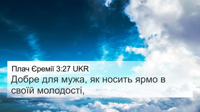 Плач Єремії 3:27 UKR Bible Verse Image