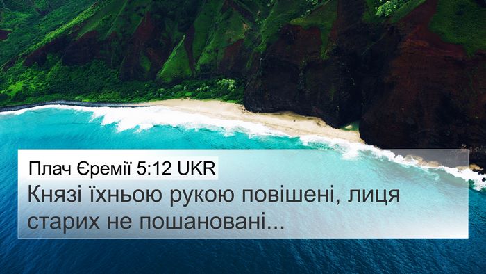 Плач Єремії 5:12 UKR Bible Verse Image
