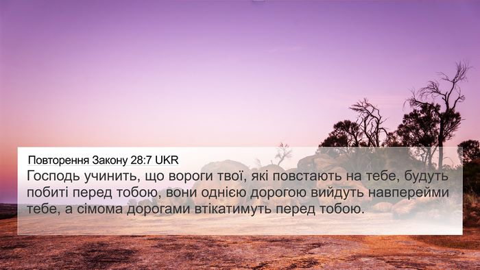 Повторення Закону 28:7 UKR Bible Verse Image