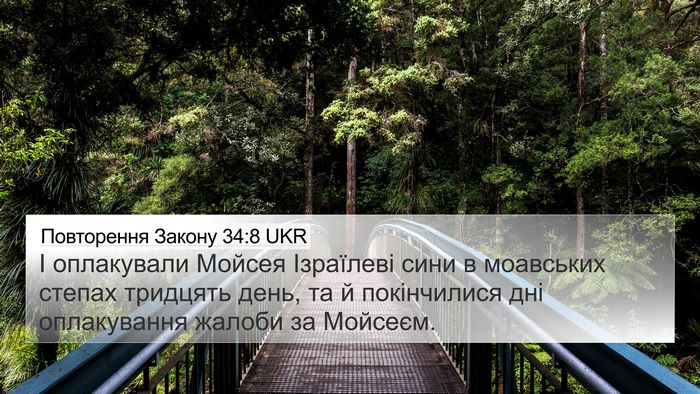 Повторення Закону 34:8 UKR Bible Verse Image