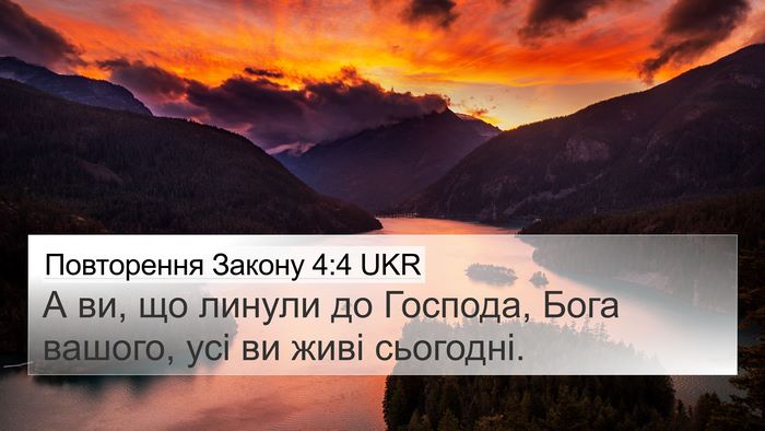 Повторення Закону 4:4 UKR Bible Verse Image