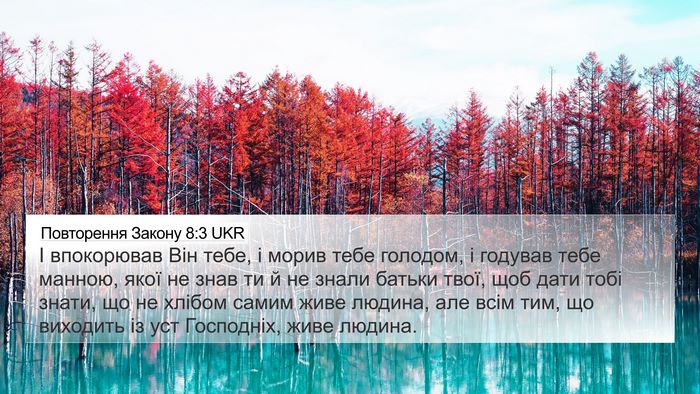 Повторення Закону 8:3 UKR Bible Verse Image