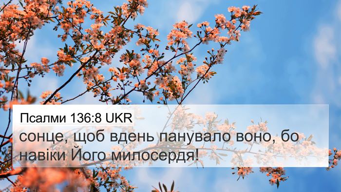 Псалми 136:8 UKR 4K Wallpaper - сонце, щоб вдень панувало - 4K Wallpaper Bible Verse